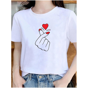 Camiseta informal estampada de verano para mujer, camisetas de algodón transpirables, manga corta, ligera, cómoda y a la moda - Product Image 3
