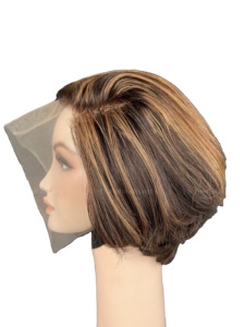 Brun de surbrillance du vendeur pour la perruque de couleur ombrée Extensions de cheveux humains alignées sur les cuticules vierges avec fermeture frontale en dentelle HD vietnamienne - Product Image 2