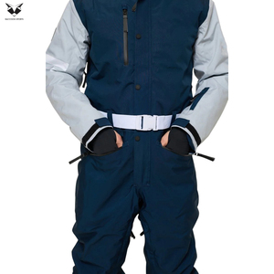 Traje de Esquí de Poliéster Resistente al Viento de Una Pieza, Térmico, Color Azul y Gris, de Buena Calidad, con Logotipo Propio, Superventas - Product Image 6