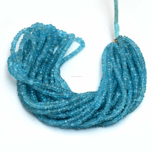 Natural <b>Neon</b> Blue Rondelle Shape Gemstone Beads 16-Inch 3.5-6.5 mm Handmade Strand for Bracelet Jewelry Facets Appetite Faceted - Product Image 1