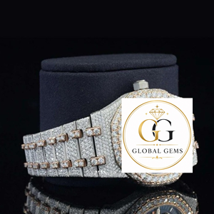 Indian Manufactured Black Iced Out Mossinate Diamond Stainless Steel Analog Watch for Travel and Party Gifts - Product Image 4