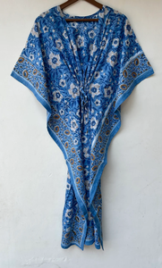 Vestido Kaftán Casual de Verano sin Mangas con Estampado Tropical Digital, de Algodón, para Mujer, Playa, Islas del Pacífico Asiático - Product Image 3