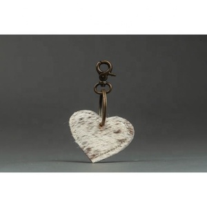 LW Handcrafted Personalized Compass Keychain Heart Shape Leather with Leopard and Cow Print <b>Key</b> <b>Ring</b> - Product Image 5