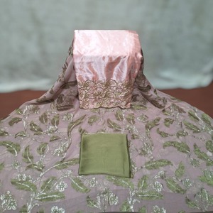 Último Modelo 2026, Impresionante y Lujoso Vestido de Tela Chifón Jacquard Somalí con Estampado Floral Fransawi Dirac para Niñas, 100% - Product Image 1