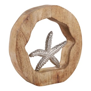 Sculpture de table en aluminium faite à la main, motif étoile de mer, design moderne, pour décoration de salon, motif vertical, Jaffs Exports JE219771 - Product Image 5