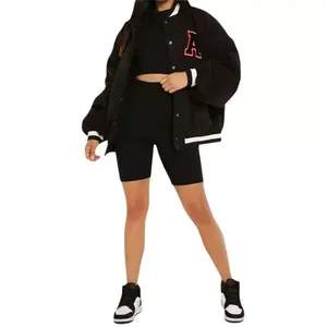 Customized Winter <b>Varsity</b> <b>Jackets</b> for Women Wholesale Customized Logo Breathable Quick Dry 100% Cotton Shell - Product Image 4