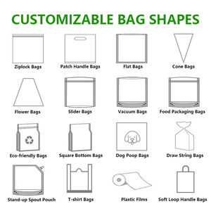 Sacs en plastique personnalisés imprimés, blancs, noirs, verts, jaunes, sacs T-shirt en PEHD, sacs de remerciement, sacs jetables pour la livraison de repas et le shopping - Product Image 6