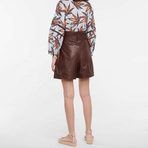 Shorts décontractés pour femmes PIHA SPORTS, taille mi-haute, en cuir véritable, à jambes larges, séchage rapide, écologiques, pour adolescentes - Product Image 3