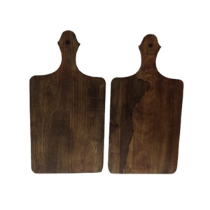 Planche à découper rectangulaire multifonctionnelle en bois de manguier brun foncé, faite à la main, de haute qualité, très vendue pour les fêtes - Product Image 1