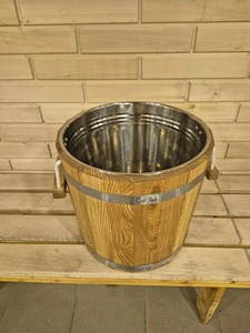 Wooden Ice Buckets For Cafes Beach Restaurants And Hotels Stylish Beverage Cooling Bucket <b>Serving</b> And Hospitality Use From India - Product Image 2