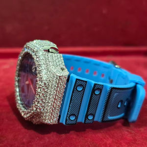 Reloj de Lujo Personalizable, Clásico, Deportivo, Estilo Hip Hop, para Parejas, con Esqueleto, Diamantes, Oro Rosa, Acero Inoxidable, Cuarzo Digital - Product Image 1