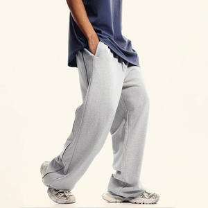 <b>Oversized</b> Men Heavyweight 400gsm Blank Unisex 380G Heavyweight Cotton High Quality Elastic Waistband Straight Leg <b>Sweatpants</b> - Product Image 4