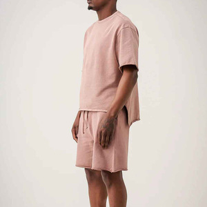 unique High Quality Summer Print Men's T-Shirt Shorts <b>Set</b> Customized Color Unique Elastic Waist Design Hip Hop Stand Collar - Product Image 6