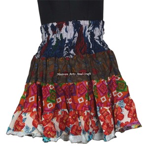 New Gypsy Indian Boho Style <b>Patchwork</b> Mini Rara Breathable Cotton Festival <b>Skirt</b> Summer Sexy Wear - Product Image 2