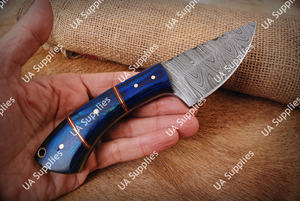 Cuchillo Profesional Multifuncional de Acero de Damasco con Patrón Trenzado, Hoja Fija de Espiga Completa para Caza, Supervivencia y Camping - Product Image 3