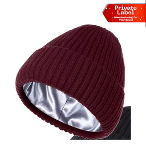 Bonnet en satin personnalisé avec logo, bonnet soyeux, bonnet à dôme lisse, bonnet de nuit, vente en gros de bonnets en satin vierges, impression personnalisée - Product Image 1