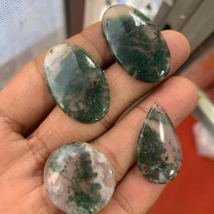 Lot de cabochons en agate mousse naturelle, pierres précieuses en vrac pour la fabrication de bijoux - Product Image 3