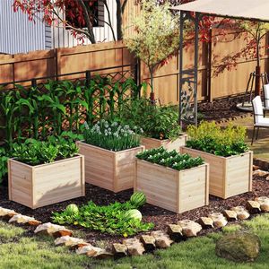 Fioriera Rialzata in Legno con Base Aperta per Giardinaggio Verticale - Product Image 5