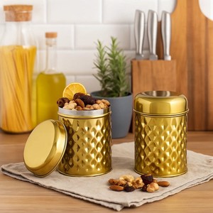 Best Quality Hammered Metal Tea Coffee Sugar Canister <b>Kitchen</b> <b>Storage</b> <b>Jar</b> in Bulk Price - Product Image 6