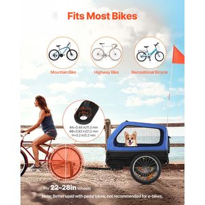 Remorque de vélo pliable pour chien, transporteur de vélo pour animaux de compagnie de petite et grande taille jusqu'à 88 lb, cadre à dégagement rapide - Product Image 2