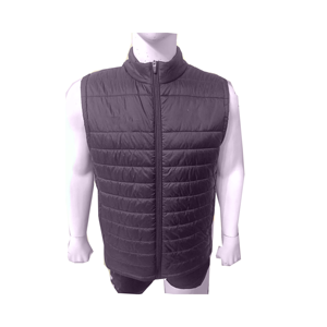 Men's <b>Quilted</b> Vest Solid Color Zipper Closure Windproof Polyester <b>Wadding</b> Casual Winter Wear Stand Collar - Product Image 3