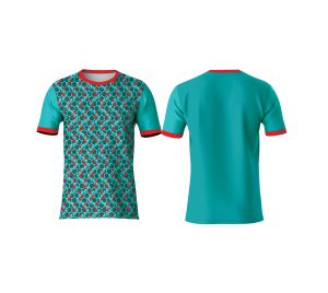 T-shirt personnalisé en sublimation, tissu jersey 100% polyester, 180 grammes, motif nid d'abeille, sportif pour le sport et les occasions décontractées - Product Image 4