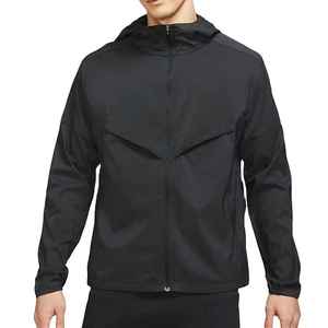 <b>Men</b> Windproof <b>Racer</b> <b>Jacket</b> With Detachable Hood Zipper Closure Casual Autumn Wear Solid Color Polyester Regular Fit - Product Image 1