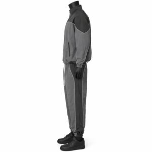 Easy Wear Solid Waffle Texture Streetwear Stand Collar <b>Cardigan</b> Drawstring Jacket Waist Winter Lightweight Breathable Quick Dry - Product Image 2