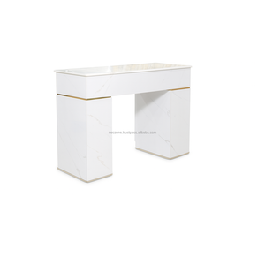 Tables à ongles modernes en MDF et contreplaqué, faciles à nettoyer, élégantes, en marbre, couleur personnalisable, écologiques, avec bar à manucure - Product Image 4