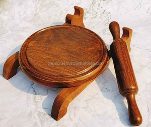 Presse à tortilla en bois fabriquée à la main pour le stockage et le conteneur de nourriture rustique de cuisine - Product Image 1
