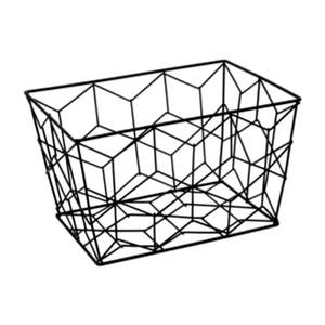 Panier de rangement alimentaire rectangulaire multifonctionnel en fil de fer personnalisé Decor Impex, fond en bois, poignée écologique Azora - Product Image 4