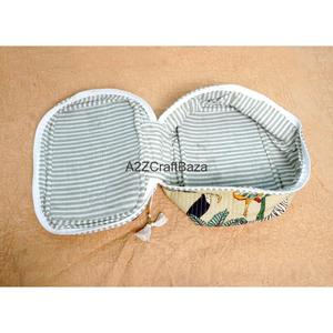 กระเป๋าผ้าฝ้ายแท้ 100% ทำมือ  แบบเย็บติดกัน เป็นมิตรกับสิ่งแวดล้อม ทนทาน  กระเป๋าซิปแฟชั่น  กระเป๋าจัดระเบียบเครื่องสำอาง  ชุดจัดระเบียบสำหรับเดินทาง  ชุด 3 ชิ้น - Product Image 5