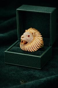 แหวนหัวสิงโตสุดหรู เงินแท้ 925 ประดับเพชรโมอิสซาไนต์ แหวนดีไซน์สัตว์สำหรับผู้ชาย สไตล์ฮิปฮอป ประดับเพชรเต็มวง ของขวัญเครื่องประดับ - Product Image 2