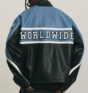 Blouson de course en cuir à manches longues pour homme Antidote, coupe-vent, avec logo imprimé par transfert thermique sur le devant, pour toutes les saisons, vêtements de moto - Product Image 2