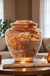 Urna funeraria de madera maciza con acabado natural, duradera, tamaño adulto, redonda, para cenizas humanas, urna decorativa de madera. - Product Image 4