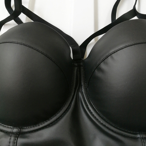 Sujetador de Cuero Punk para Mujer, Diseño Personalizado, Sexy, Cuello en V, Herrajes Metálicos, Lencería OEM, Sujetador de Cuero Gótico de Primera Calidad, Logotipo Personalizado - Product Image 5