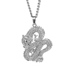 Hip Hop Dragon Pendant <b>Iced</b> <b>Out</b> Cubic Zircon Stones Men Jewelry Flying Mythical Creature Charm Gold Silver Bling Cuban <b>Chain</b> - Product Image 2