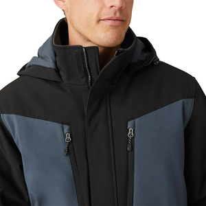 New Arrival Outdoor Warm Winter Softshell <b>Jackets</b> Black Color Side Inner <b>Zipper</b> <b>Pockets</b> Softshell Outdoor <b>Jackets</b> For Adults - Product Image 3