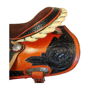 Selle d'équitation de plaisir de cheval de cow-boy occidental marron de qualité supérieure en cuir véritable avec personnalisation au prix de gros en vrac - Product Image 4