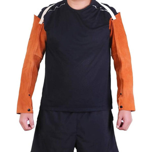 JNM SAFETY Mangas de Soldadura de Cuero Vacuno de Alta Resistencia, Resistentes al Calor y a los Cortes, ANSI/ISEA Nivel de Corte 2, Protección Completa para el Brazo - Product Image 2