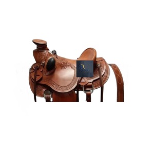 Selle Western en cuir marron avec décorations florales et tressées, siège rigide, sangles Latigo, accessoires en acier inoxydable, de 10 à 18 pouces - Product Image 3