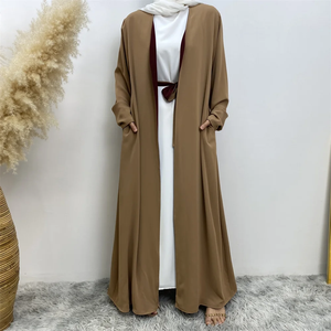Robe musulmane pour femme, nouvelle collection, couleur unie, réversible, tendance, très vendue au Moyen-Orient, Dubaï, style arabe islamique, élégante et ample. - Product Image 5