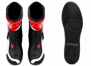 Bottes de moto ARID GEAR en cuir véritable rouge, noir et blanc, bottes de protection complètes pour la course sur route et l'entraînement - Product Image 4