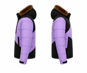 Veste d'hiver matelassée pour homme, marque privée OEM, avec capuche, couleurs et tailles personnalisées, patchs logo, imperméable, tissu ripstop, doublure en fausse fourrure - Product Image 2