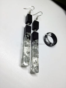 Anillo de oreja de resina epoxi único para mujer antiguo Diseño Artesanal elegante para pendientes elegantes - Product Image 4