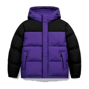 Men Purple Puffer Jacket Hooded Winter Warm Bubble Coat Thick <b>Padded</b> Outerwear Custom Wholesale <b>Waterproof</b> Parka Jacket - Product Image 1