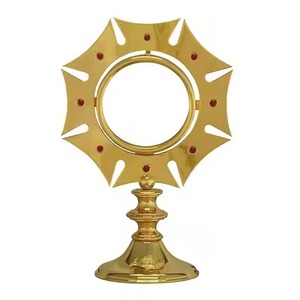 Nueva Monstranza de Latón con Detalles de Espejo para Mesa, Decorativa, para Uso en Iglesias Católicas - Product Image 2
