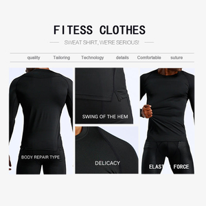 2026 T-shirt de compression personnalisé en gros avec logo frontal, respirant, à manches longues, pour hommes, pour la gym, le fitness, l'entraînement de basketball, anti-UV - Product Image 4