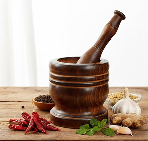 100%Wood Mortar & Pestle For Herb & Spices Mortar & Pestle <b>Kitchen</b> <b>Tools</b> <b>gadgets</b> Custom Made Latest Pieces - Product Image 6