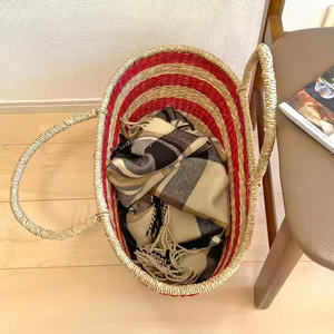 Cesta de compras ecológica de jacinto de agua natural con asa para almacenamiento de ropa, diseño moderno - Product Image 4